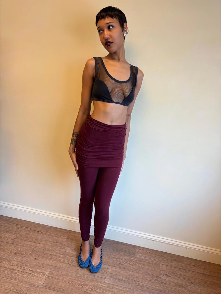 80s Junior Gaultier Mesh Cutout Crop Top product image