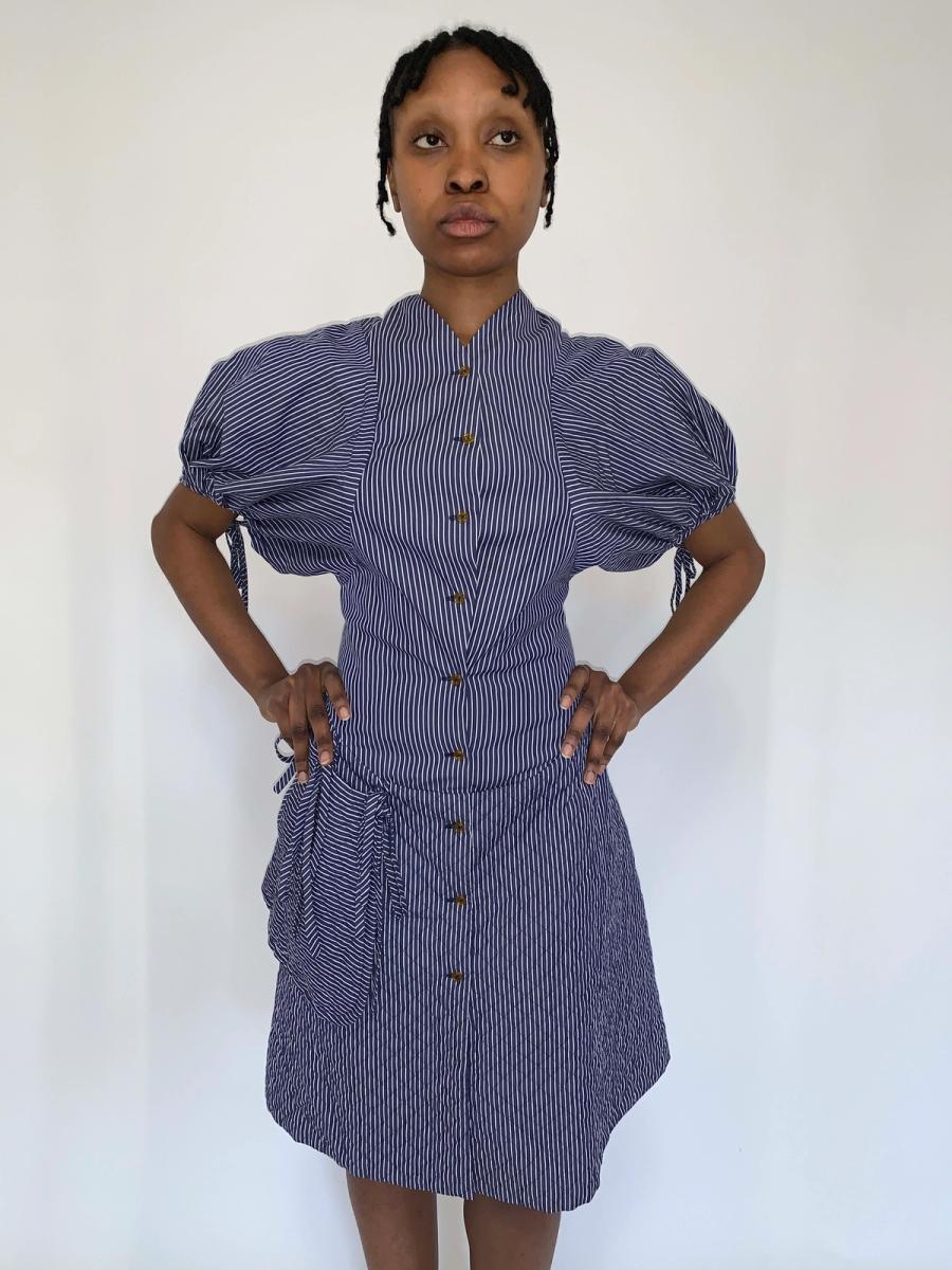 Spring/Summer 1996 Vivienne Westwood Striped Quilted Dress product image