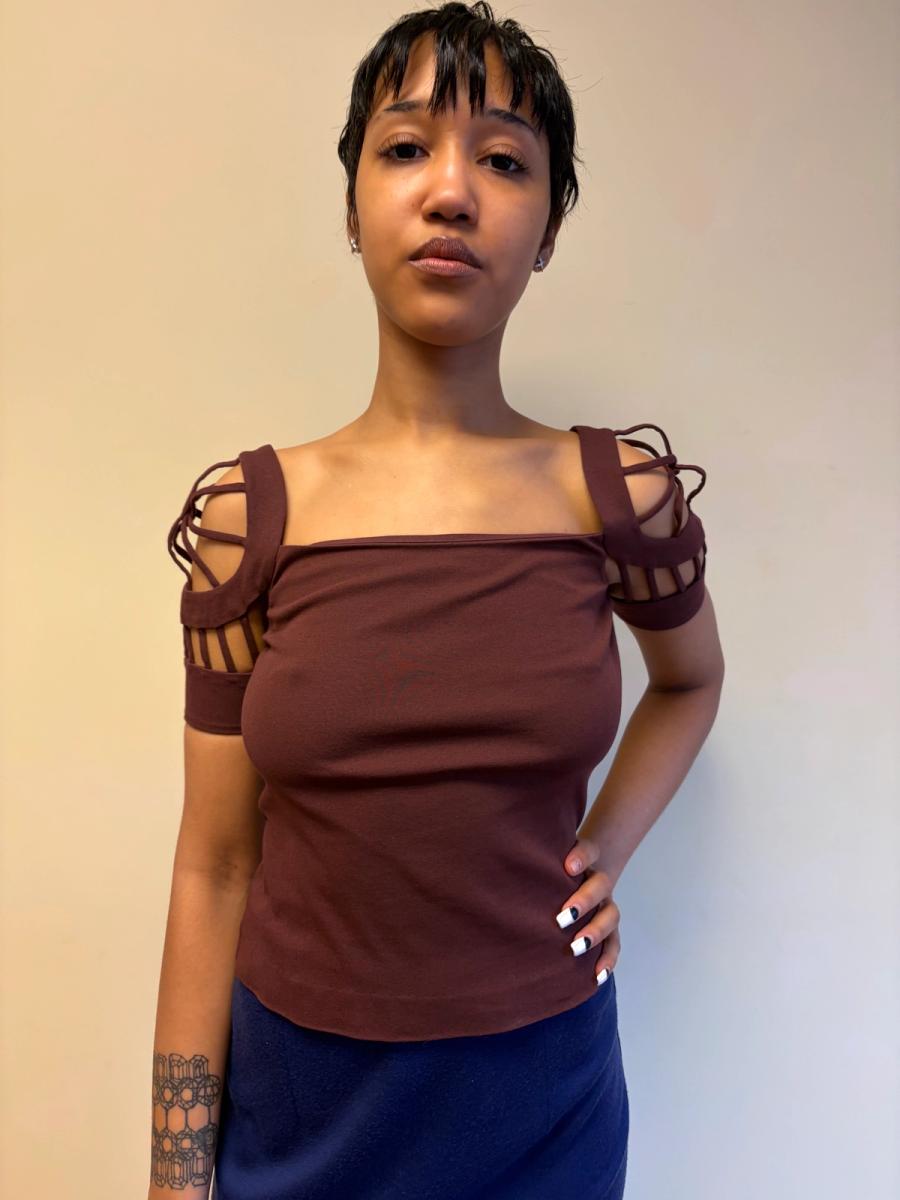 80s Sybilla Cutout Sleeve Top product image