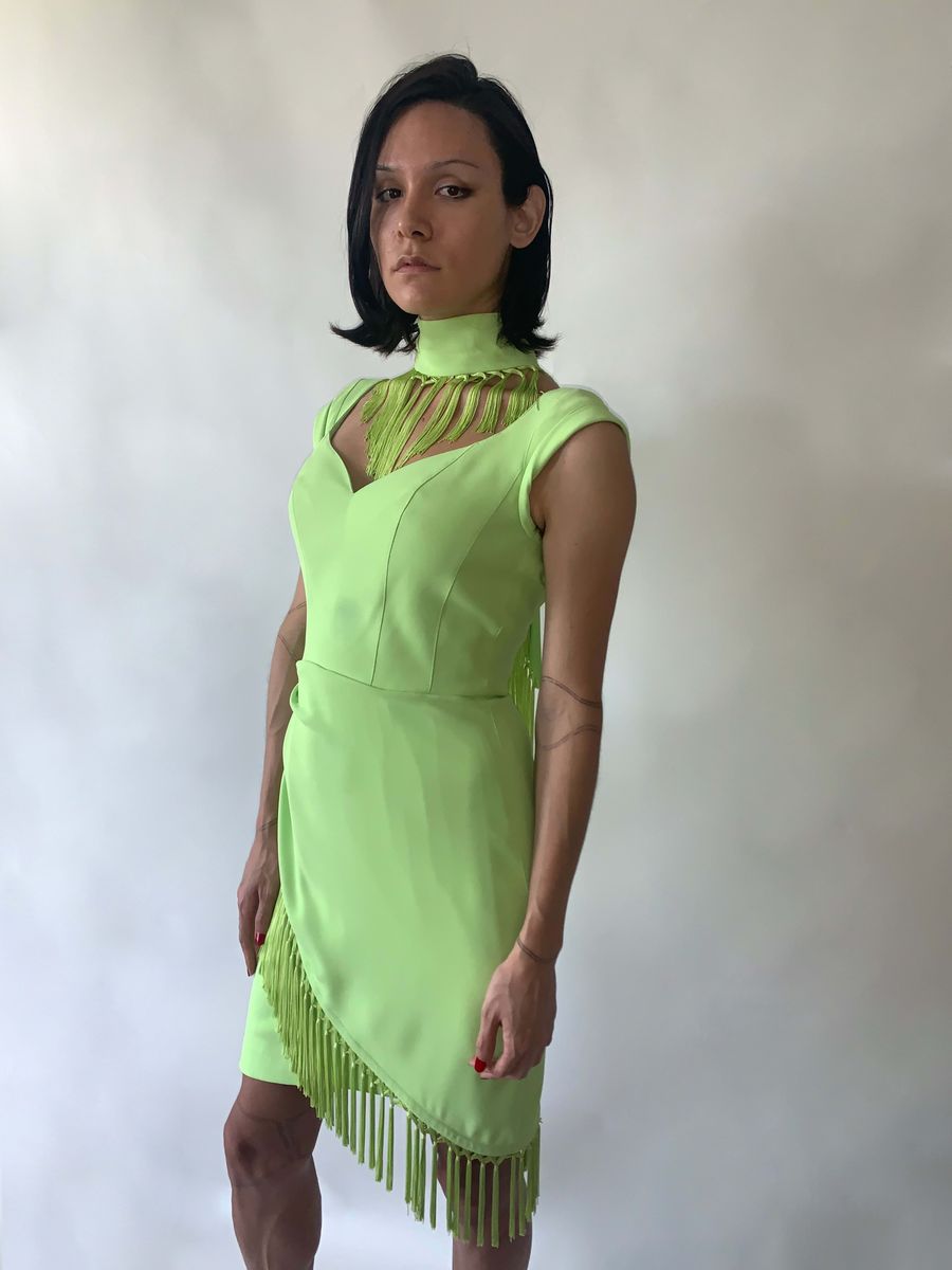 1990s Thierry Mugler Fringe "Tie" Dress product image