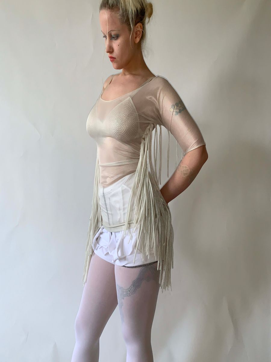 90s Pearlescent Fringe Tunic product image