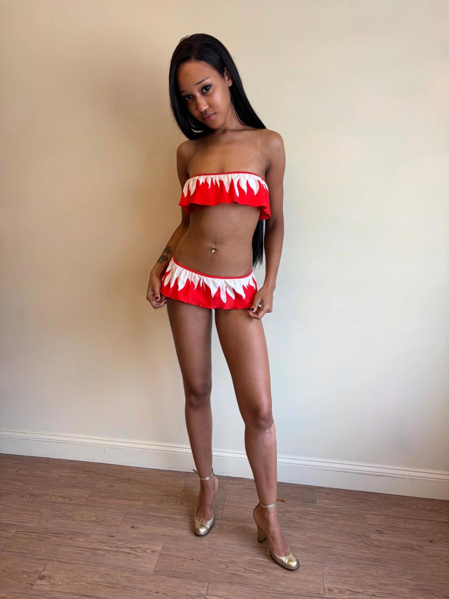 Vintage YSL Flame Bandeau Bikini product image