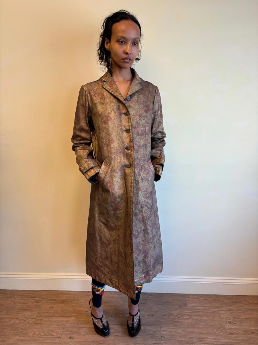 Jane Marple Coated Metallic Rose Trench product image
