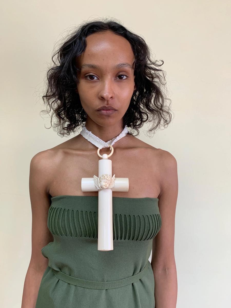 Edwardian Celluloid Cherub Cross product image