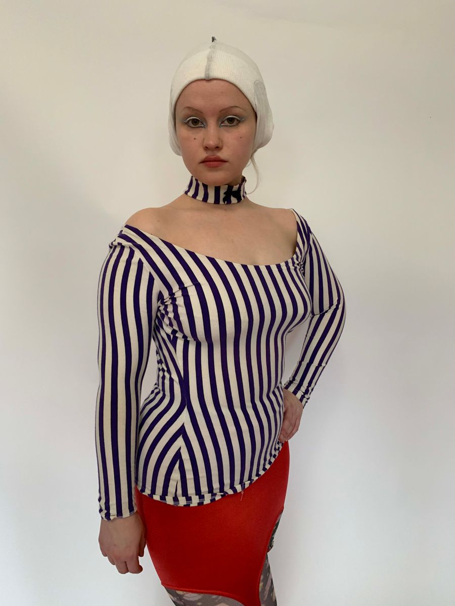 Junior Gaultier 1992 Striped Choker Top  product image