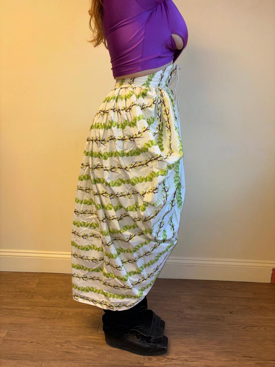 Vintage Chantal Thomass Ribbon and Leaf Print Voluminous Skirt product image