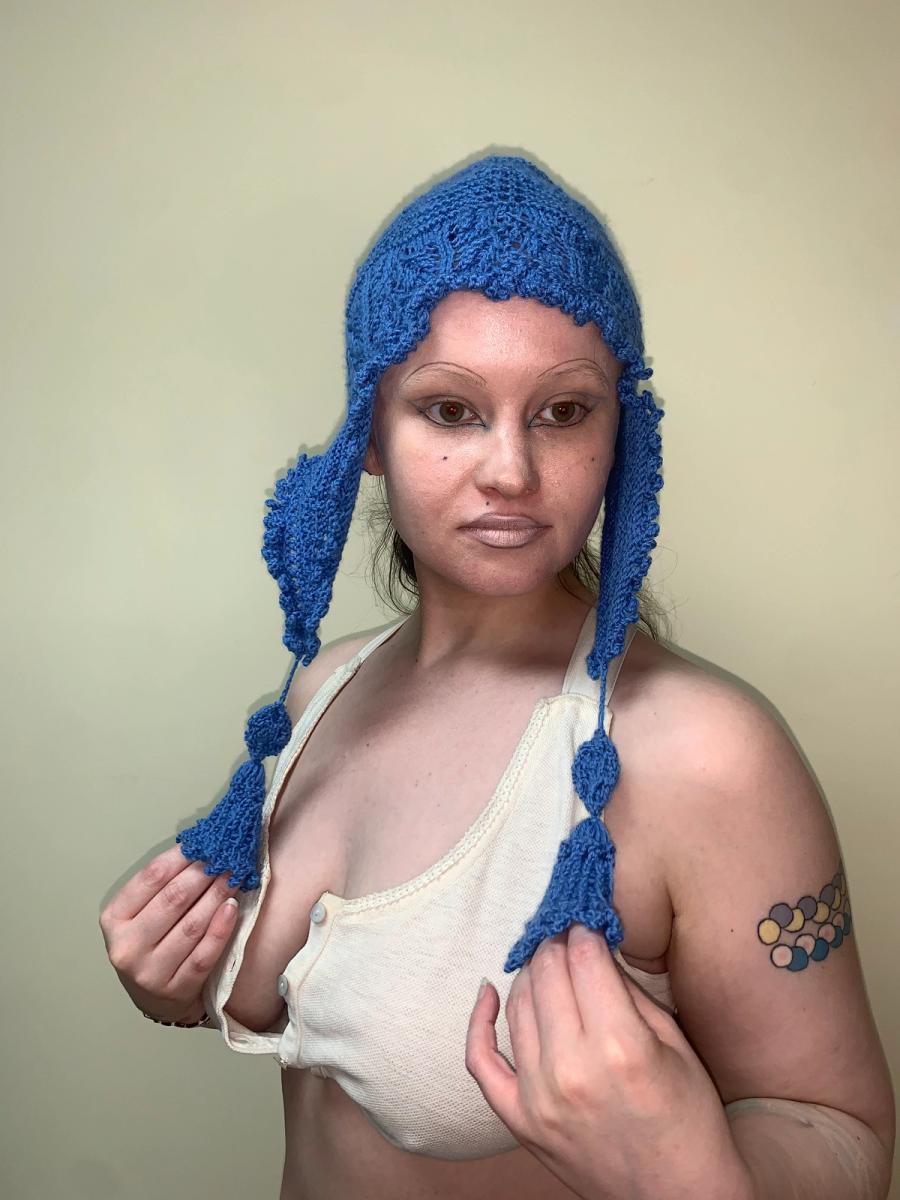 A/W 1994 Vivienne Westwood Hand-knit Cerulean Hat with Tassels product image