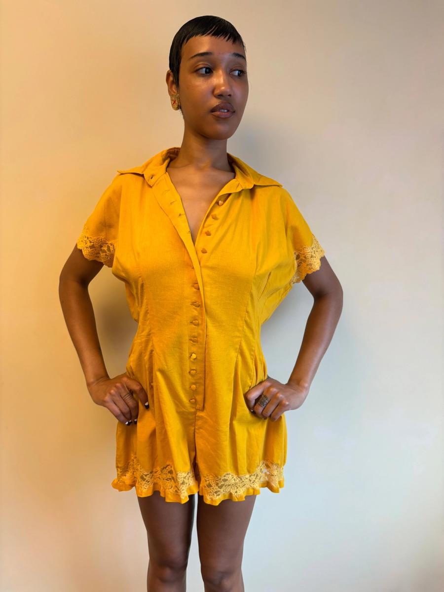 80s Chantal Thomass Yellow Romper product image