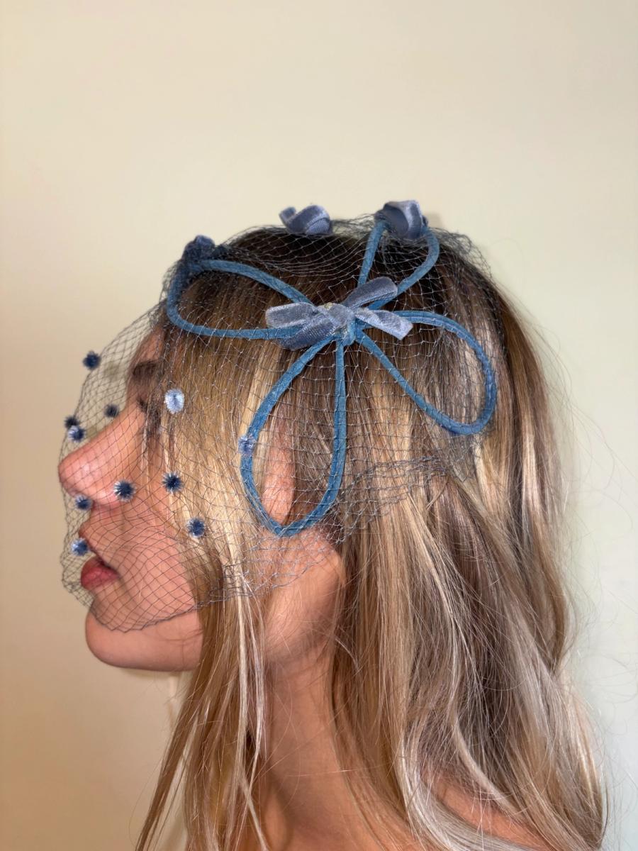 1950s Velvet Dot Net Headpiece product image
