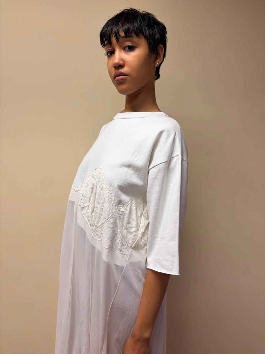 Yeah Right!! White Patchwork Slip Dress product image