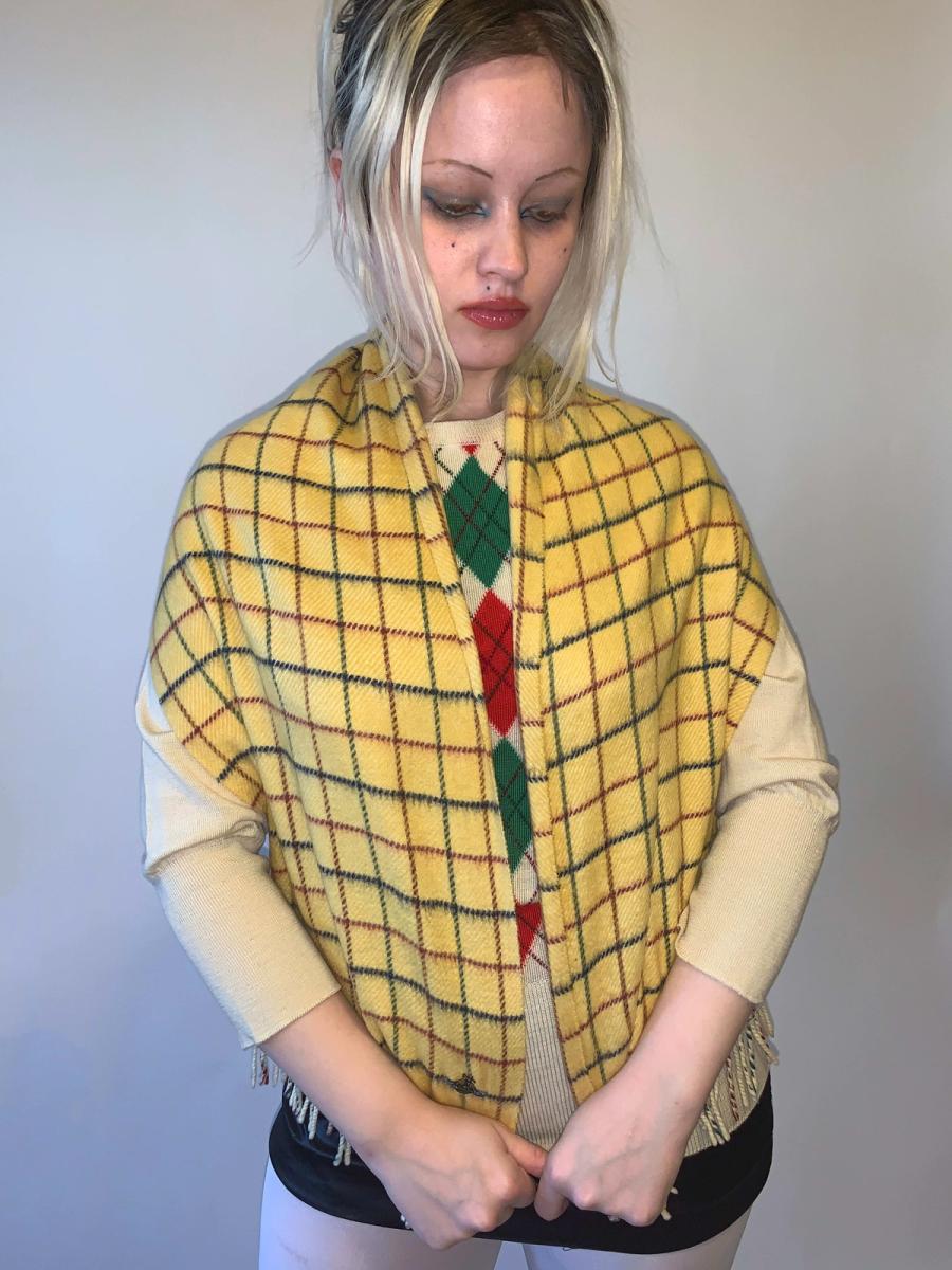 90s Vivienne Westwood Windowpane Plaid Scarf product image