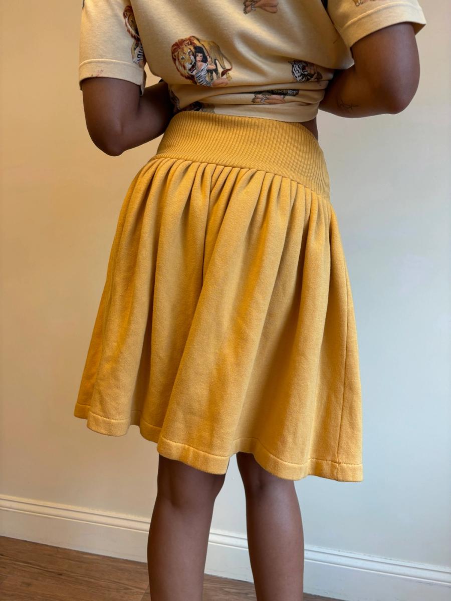 80s Norma Kamali Ochre Sweatshirt Skirt  product image
