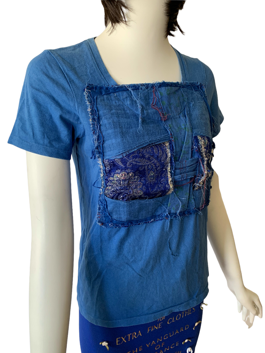 Nozomi Ishiguro Blue Patchwork Top product image