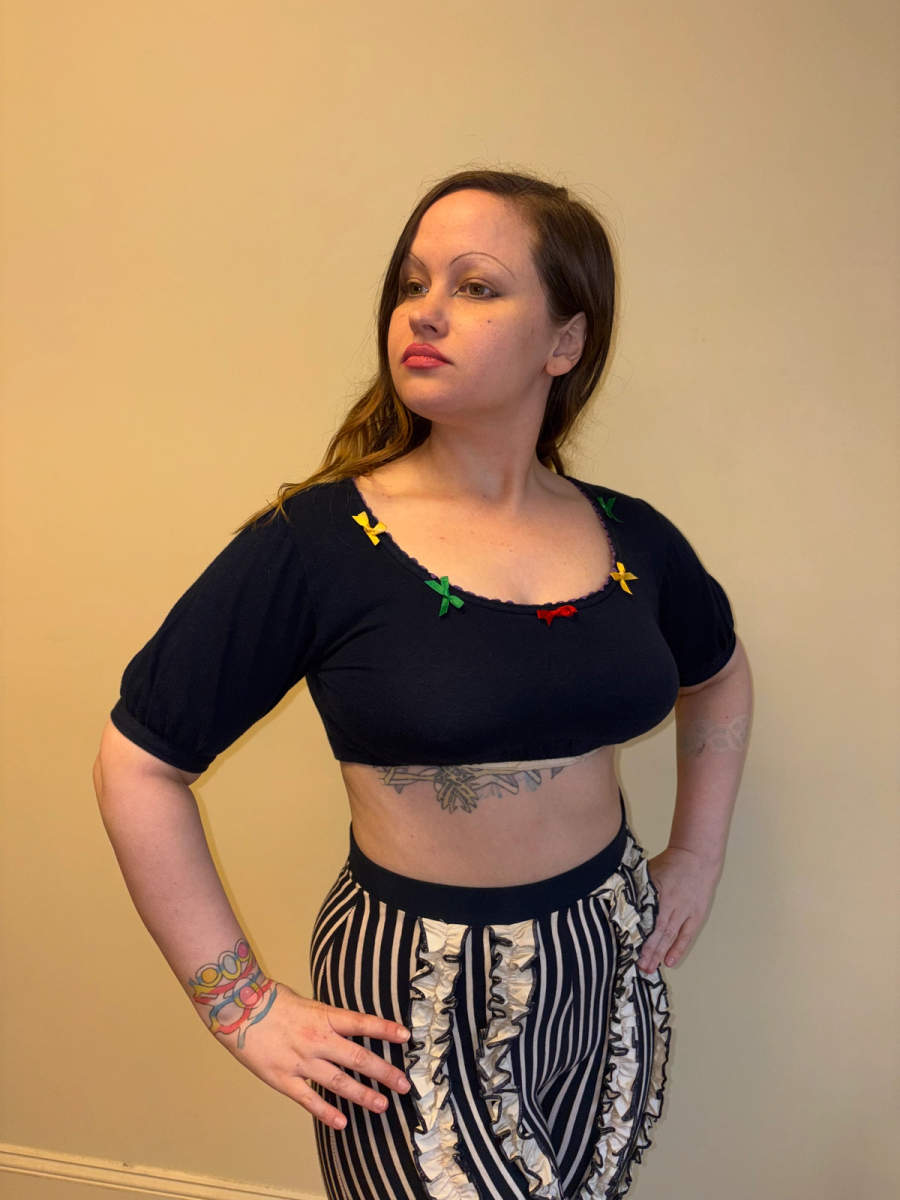 80s Lolita Lempicka Bow Crop Top product image