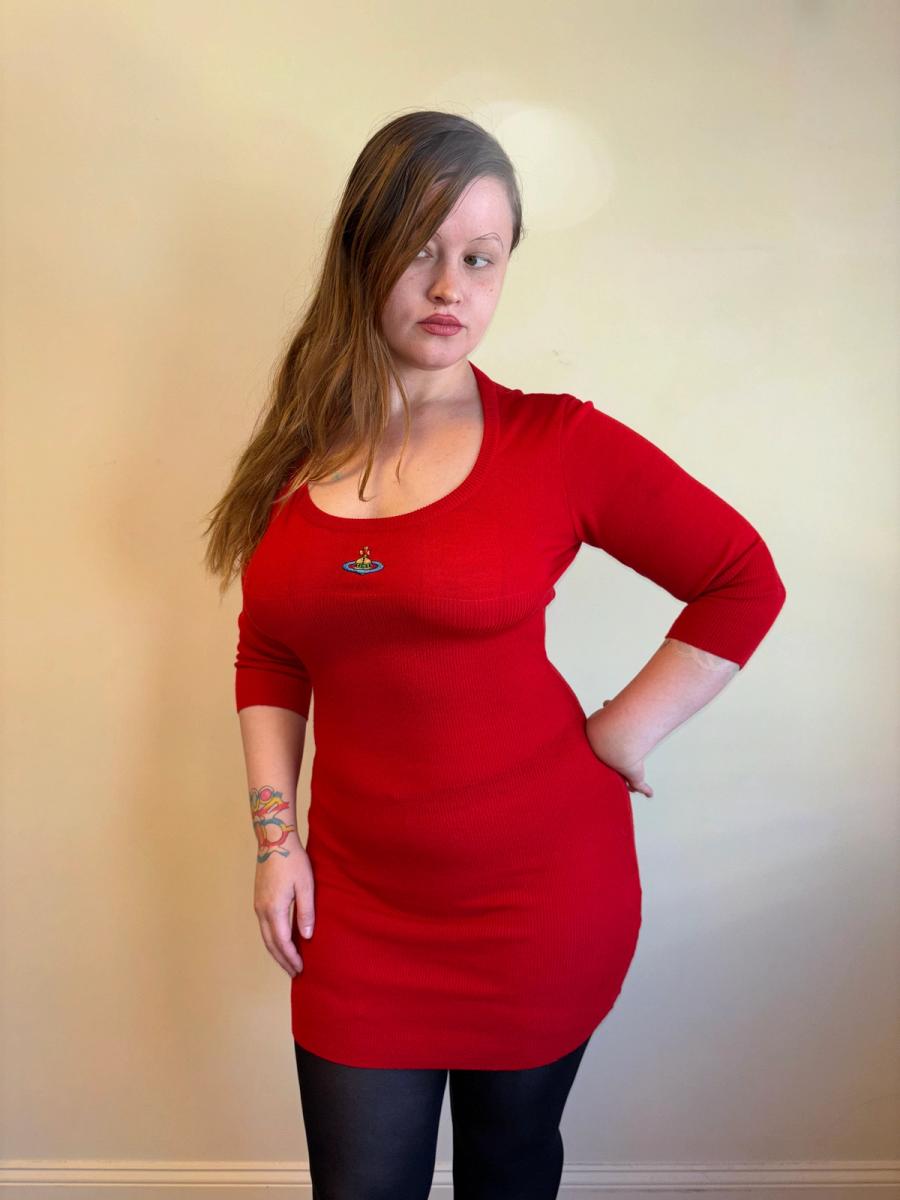 90s Vivienne Westwood Red Knit Dress product image