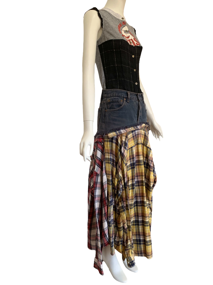 Tomoki Yurita Flannel Assemblage Skirt product image