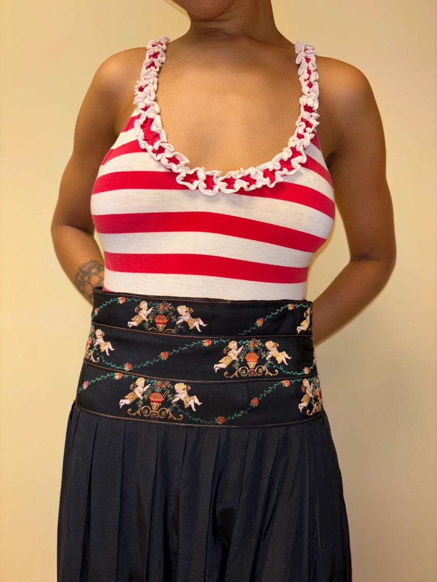 Vintage Chantal Thomass Cherub Print Maxi Skirt product image