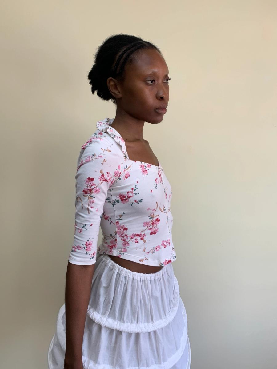 90s Vivienne Westwood Ruffle Cherry Blossom Top product image