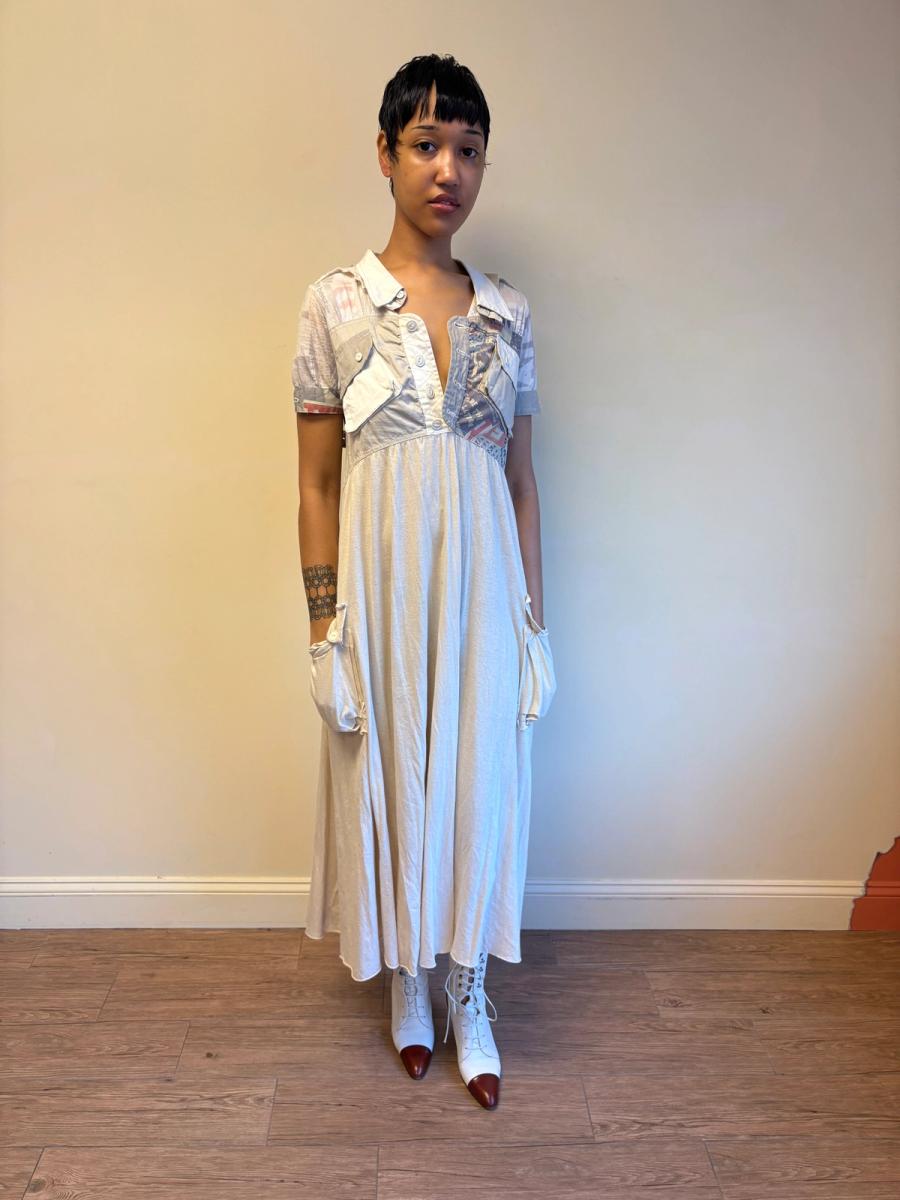 Nozomi Ishiguro Newsprint Dress with Hip Pockets product image