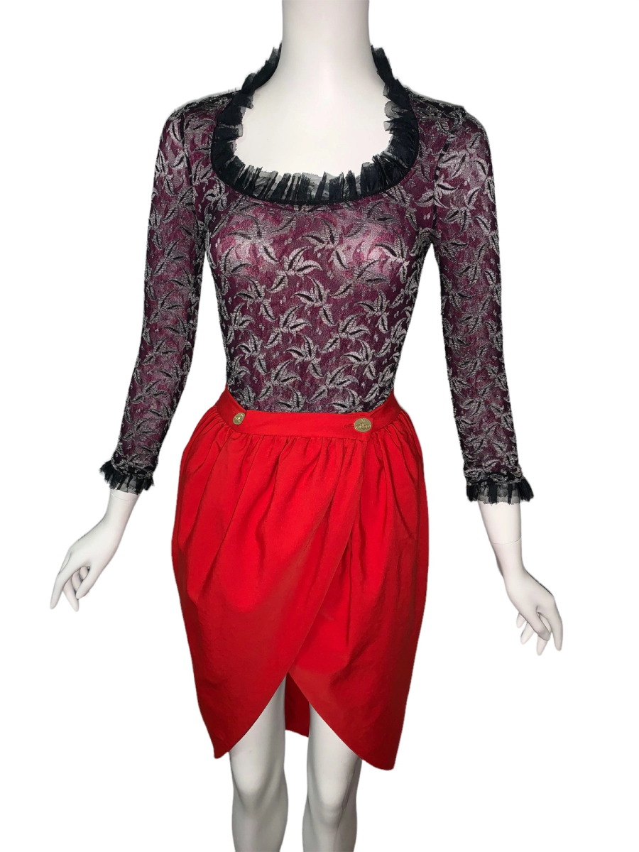 90s Westwood Red Tulip Bustle Skirt  product image