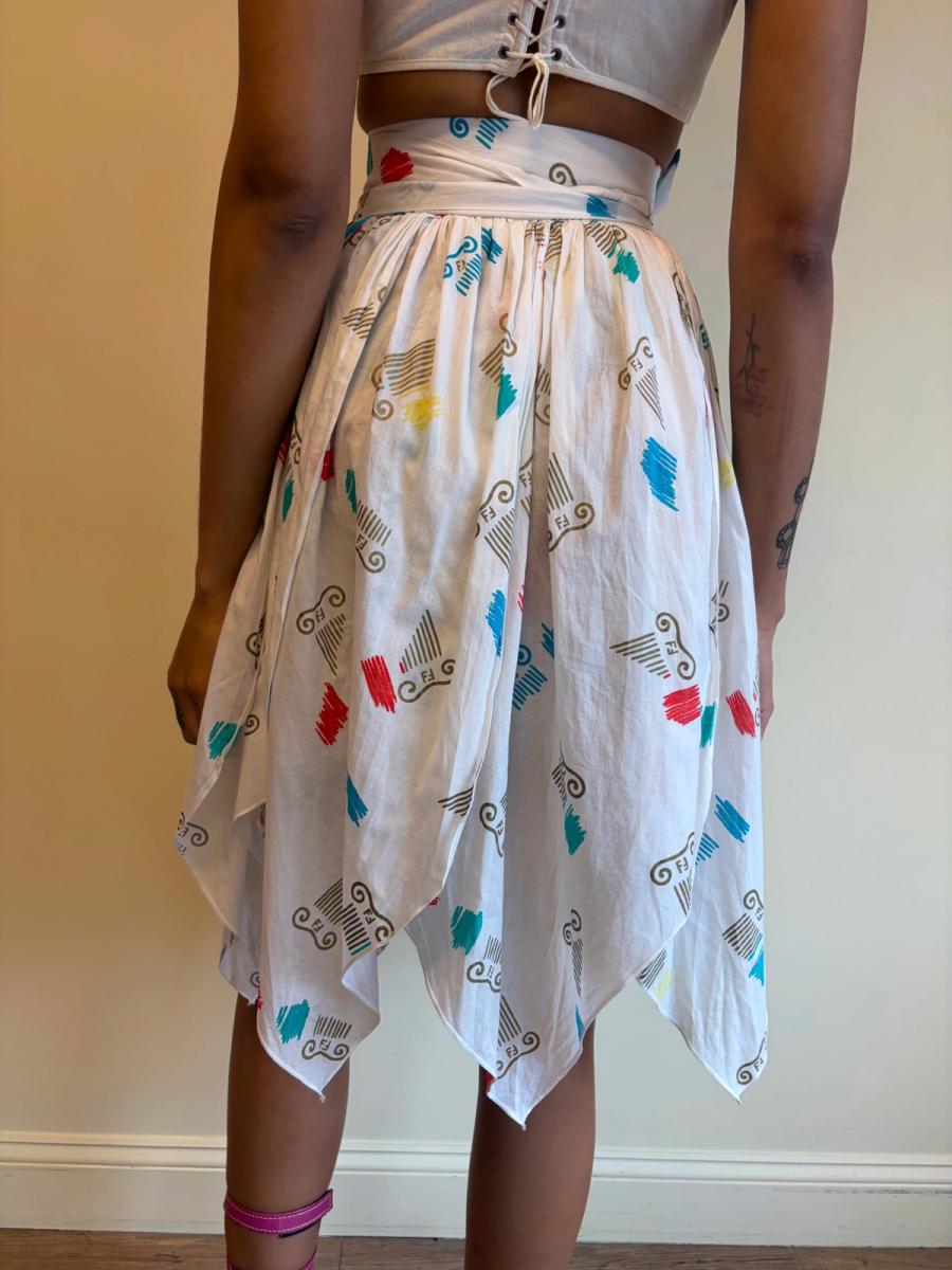 80s Fendi Jagged Hem Wrap Skirt product image