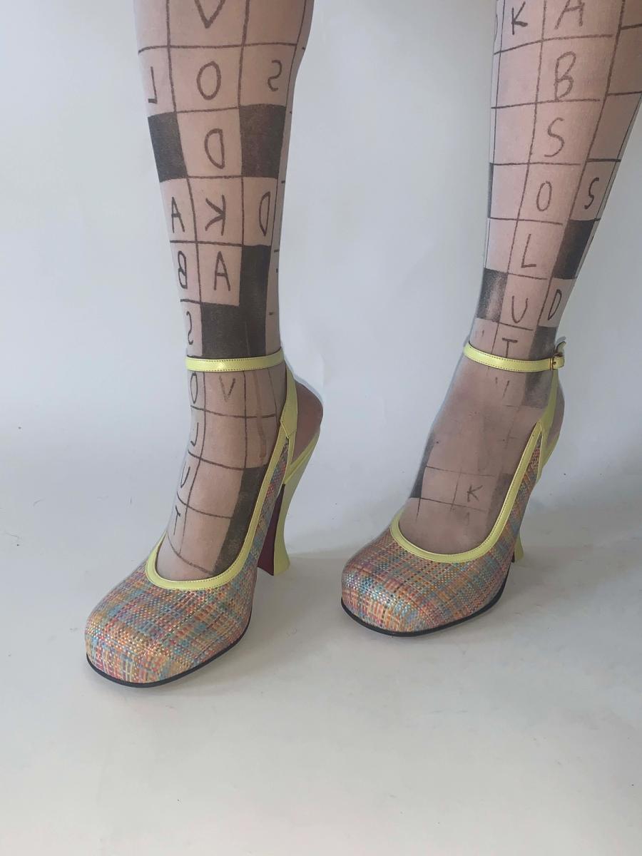 Vivienne Westwood Slingback Plaid Raffia Pumps product image