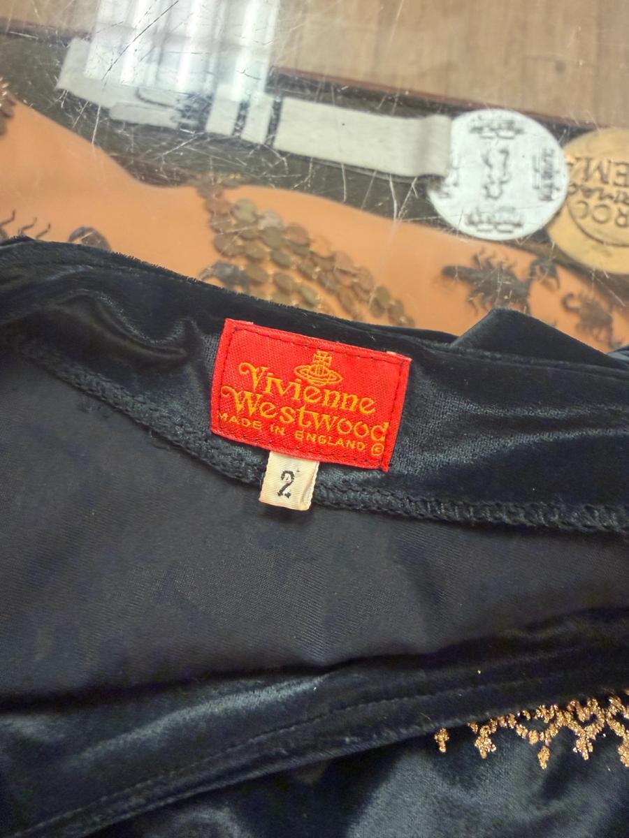 1992 "Always on Camera" Vivienne Westwood Gold Foil Velvet Dress product image