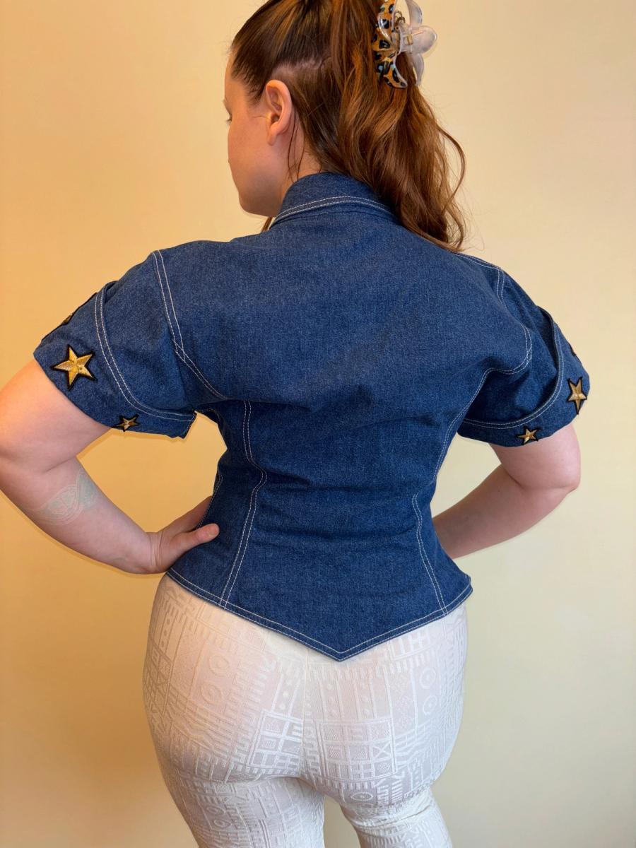 80s Claude Petin Denim Top product image