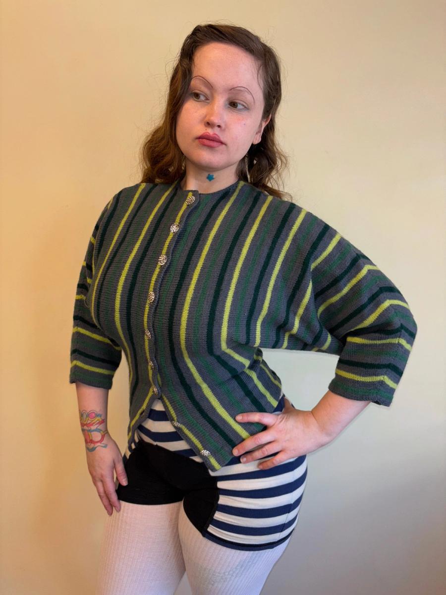 1940s Handmade Dolman Sleeve Sweater product image