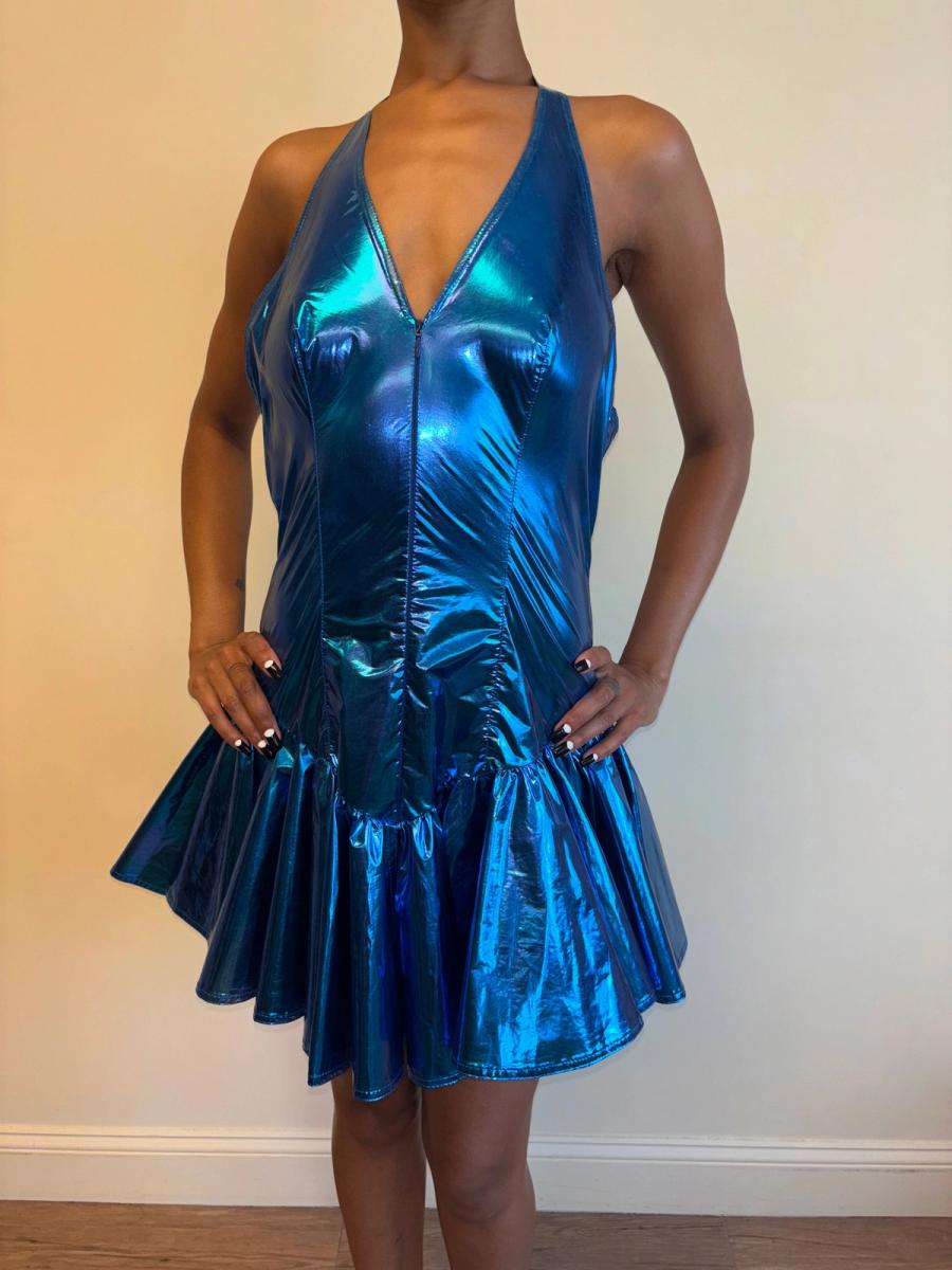 80s Yvan & Marzia Electric Blue Dress product image