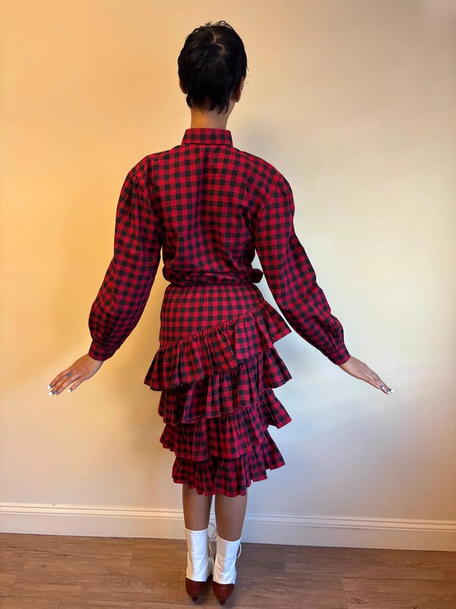 80s Norma Kamali Red Plain Set product image