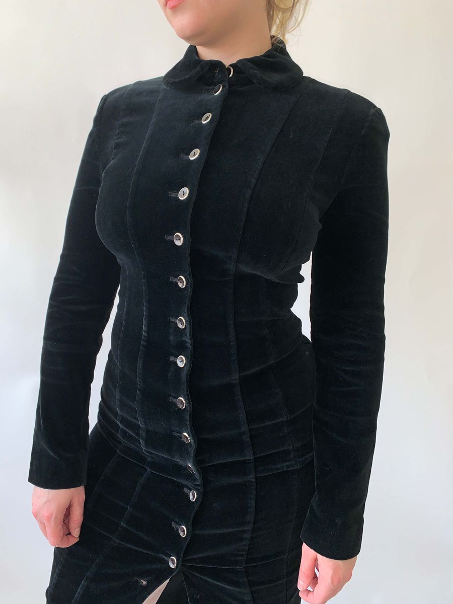 Chantal Thomass Black Velvet Bodycon Dress product image