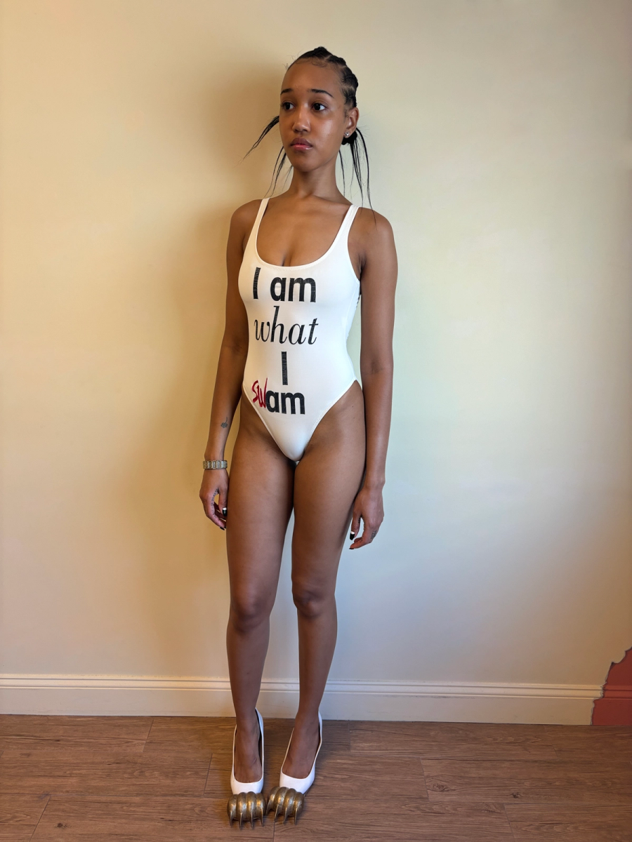 80s Moshchino 'I Am What I Swam' Swimsuit product image