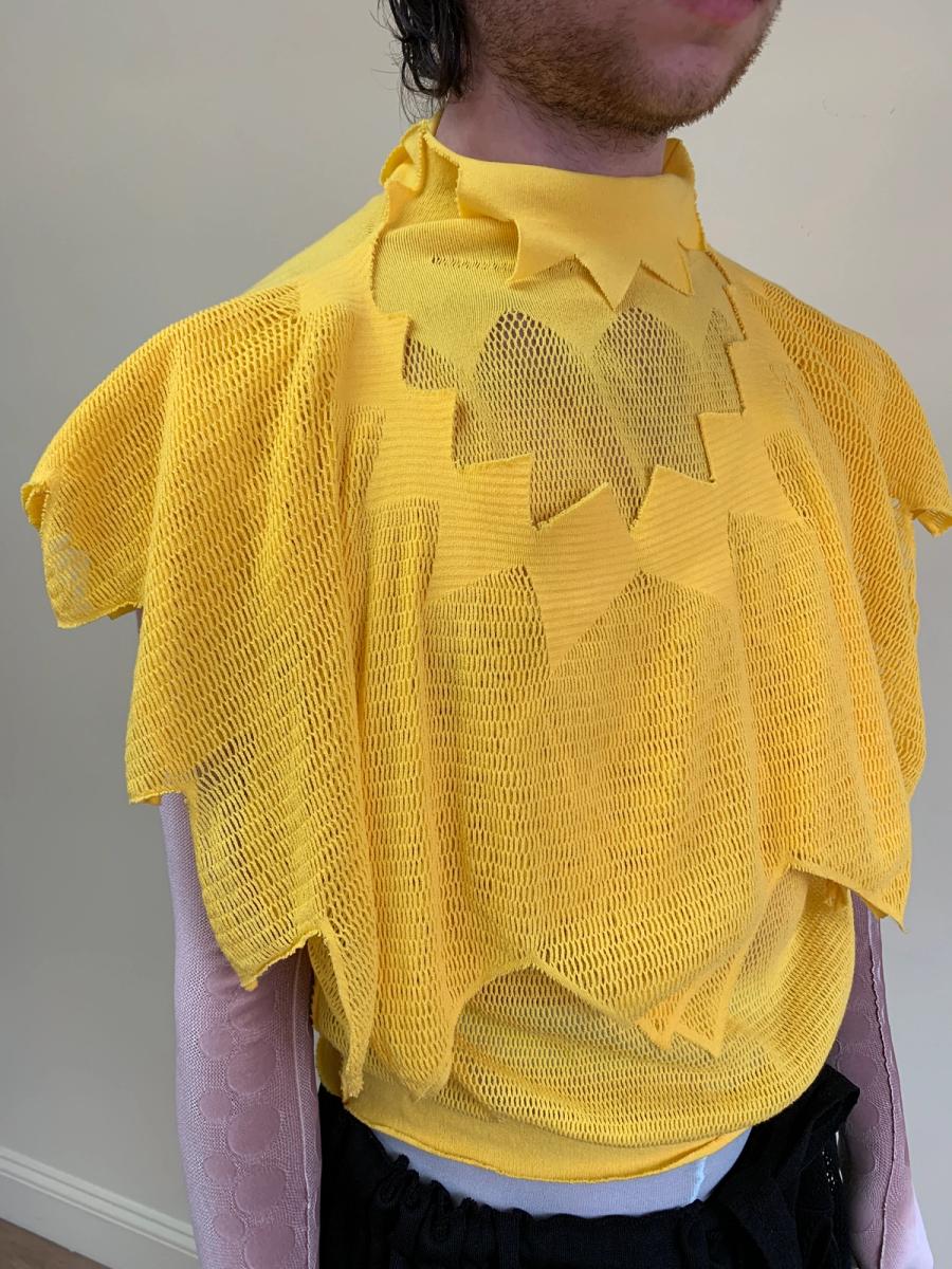 Issey Miyake APOC Yellow Pleated Top With Hood product image