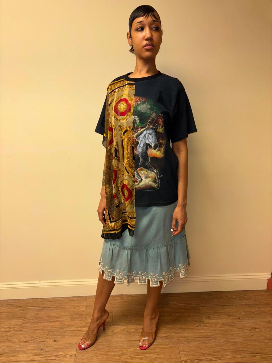 DryCleanOnly Horse Print Patchwork Top product image