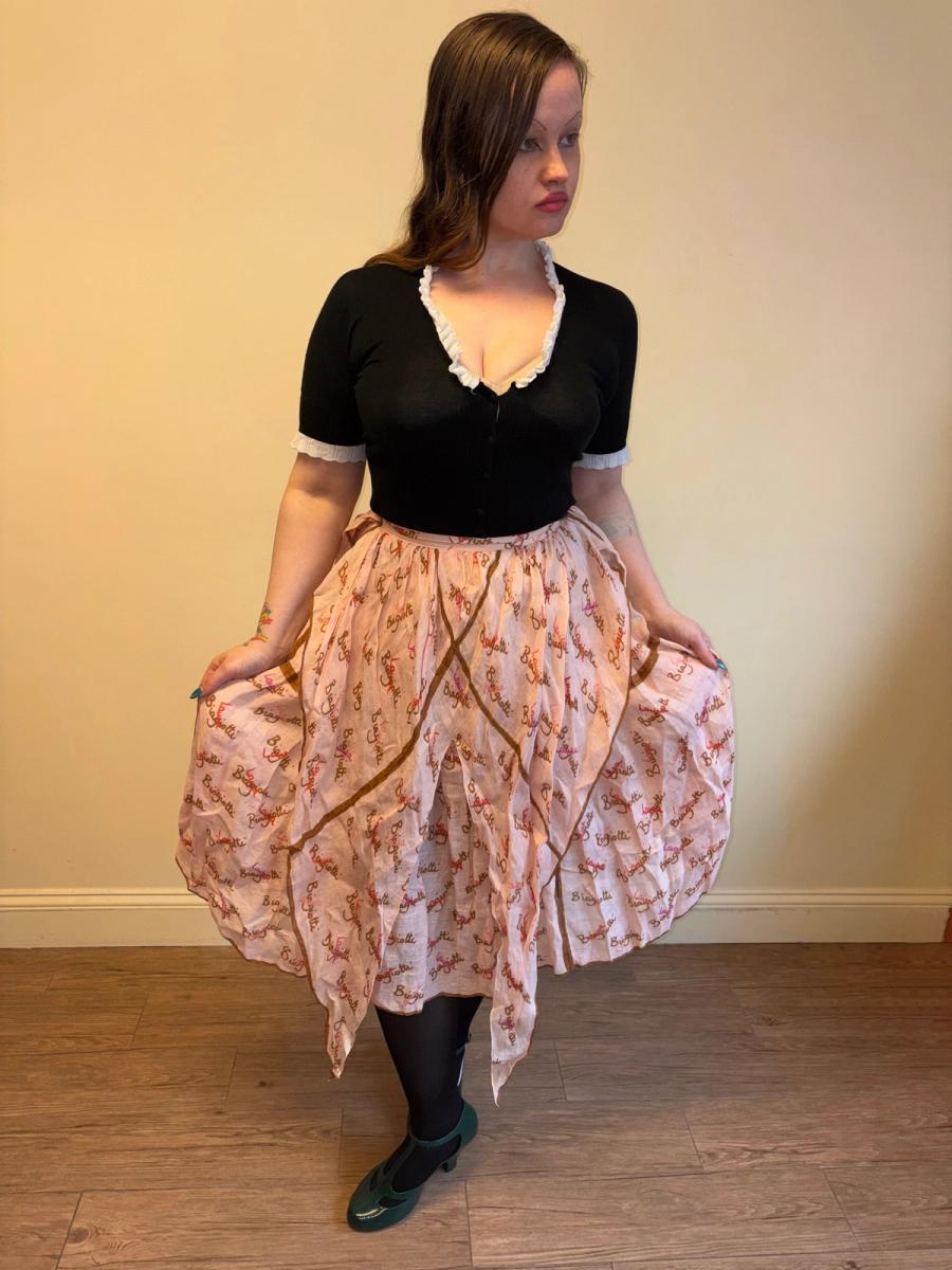 70s Laura Biagiotti Apron Signature Skirt product image