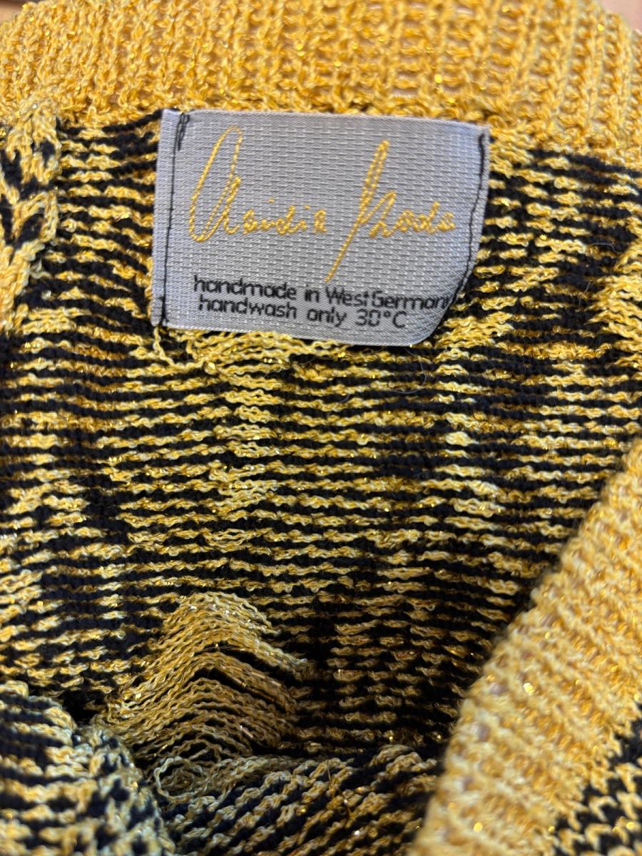 80s Claudia Skoda Yellow Knit Stirrup Leggings product image