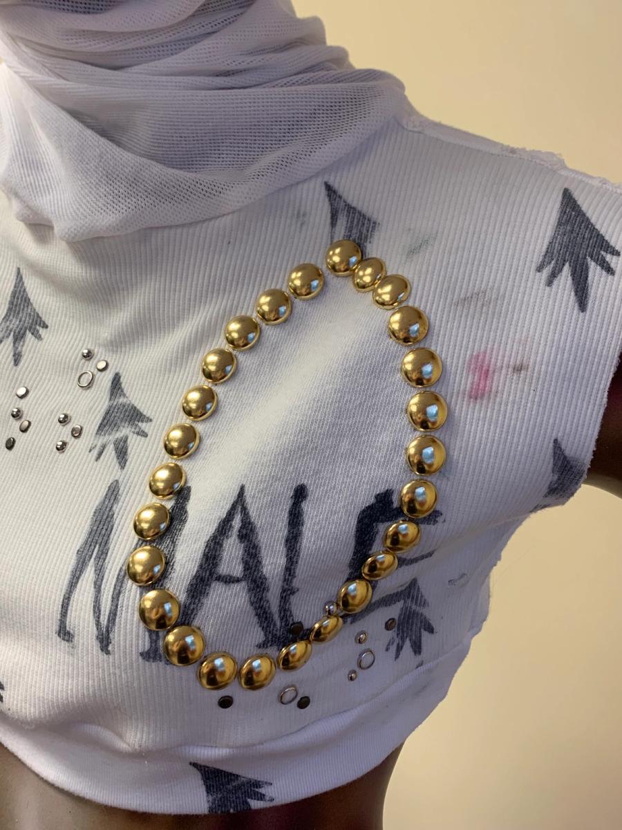 Alpha Male Studded Sweatshirt Top With Hood product image