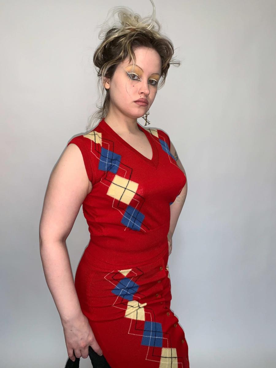 1980s Vivienne Westwood Argyle Knit Set product image