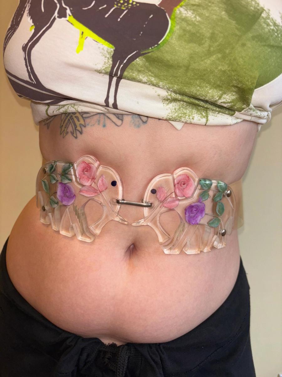 1980s Parsian Designed Lucite Elephant Belt 
