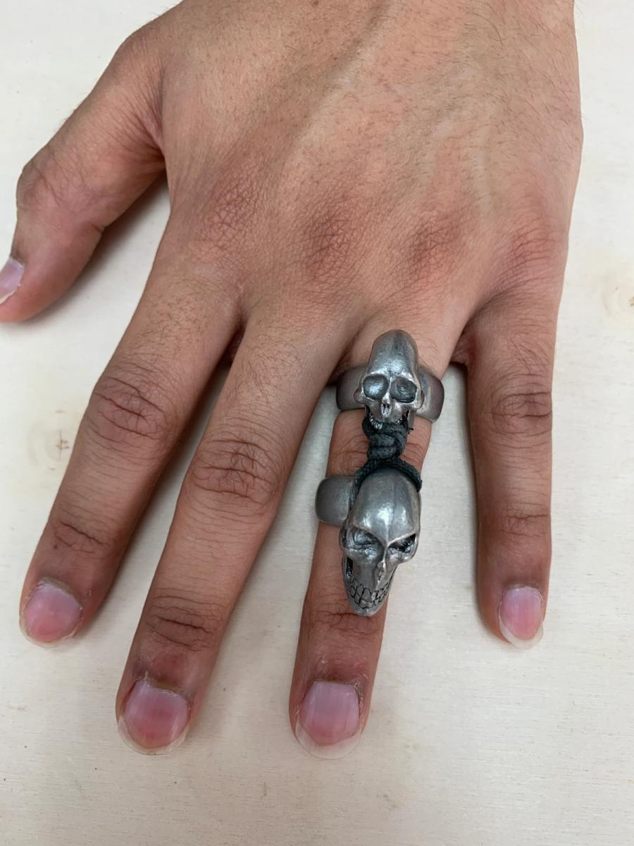 90s Milkboy Double Skull Ring product image