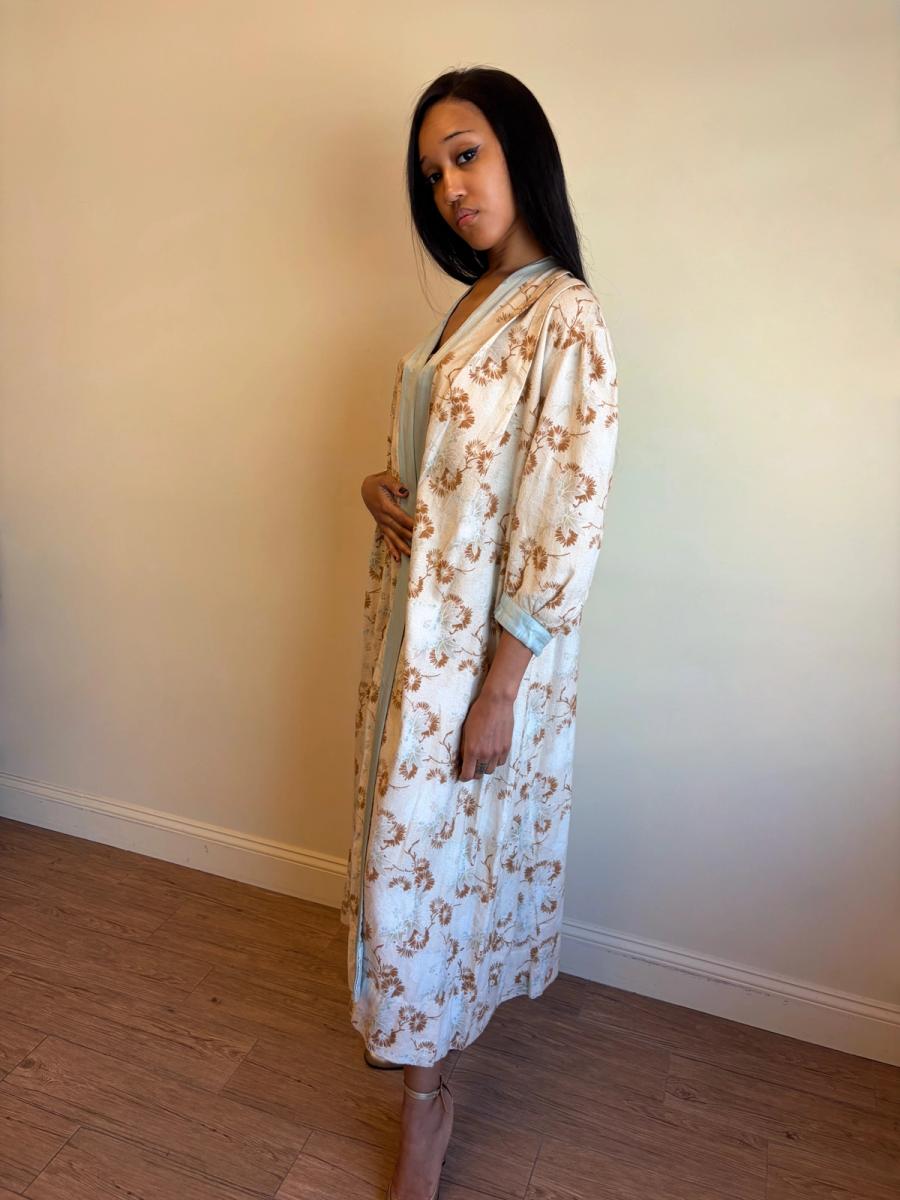 1890s or early 1900s Pastel Flannel Robe product image