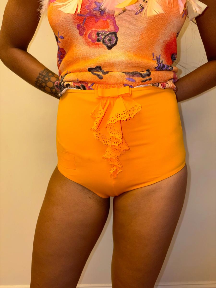 Chantal Thomass Yellow Ruffle Bow Swim Bottoms product image
