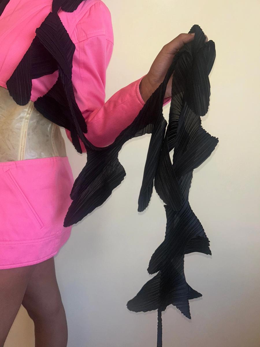 Vintage Issey Miyake Abstract Shape Pleated Scarf product image