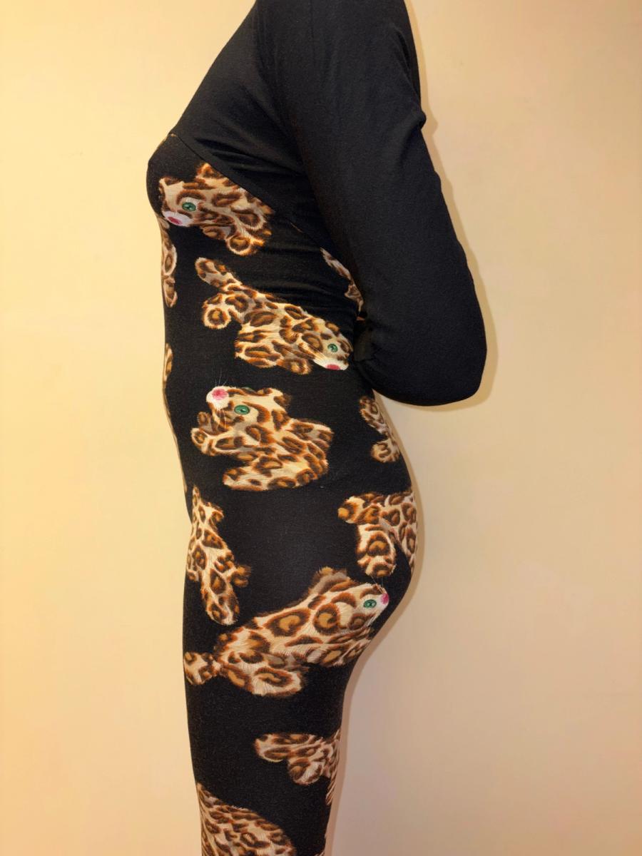 80s Yvan & Marzia Stuffed Leopard Print Bodysuit product image