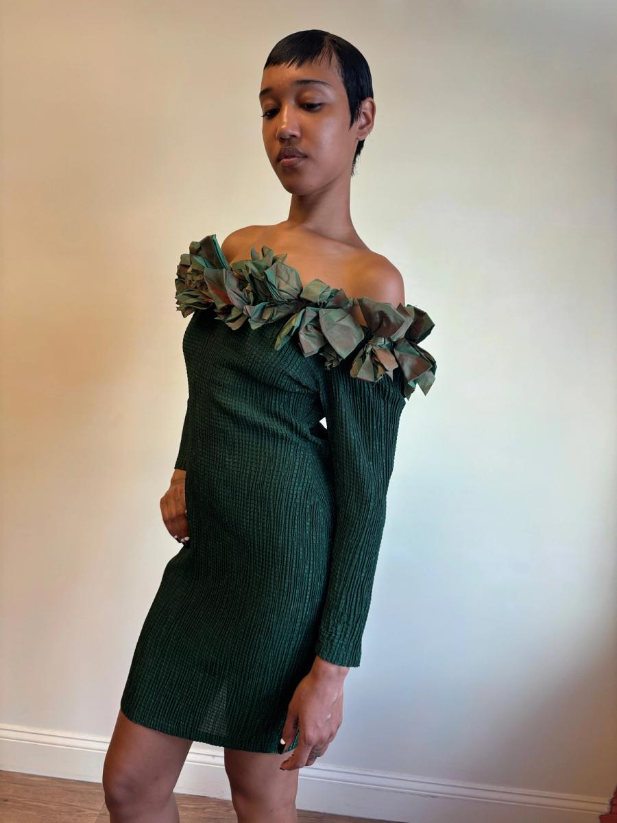 80s Lolita Lempicka Green Bow Dress product image