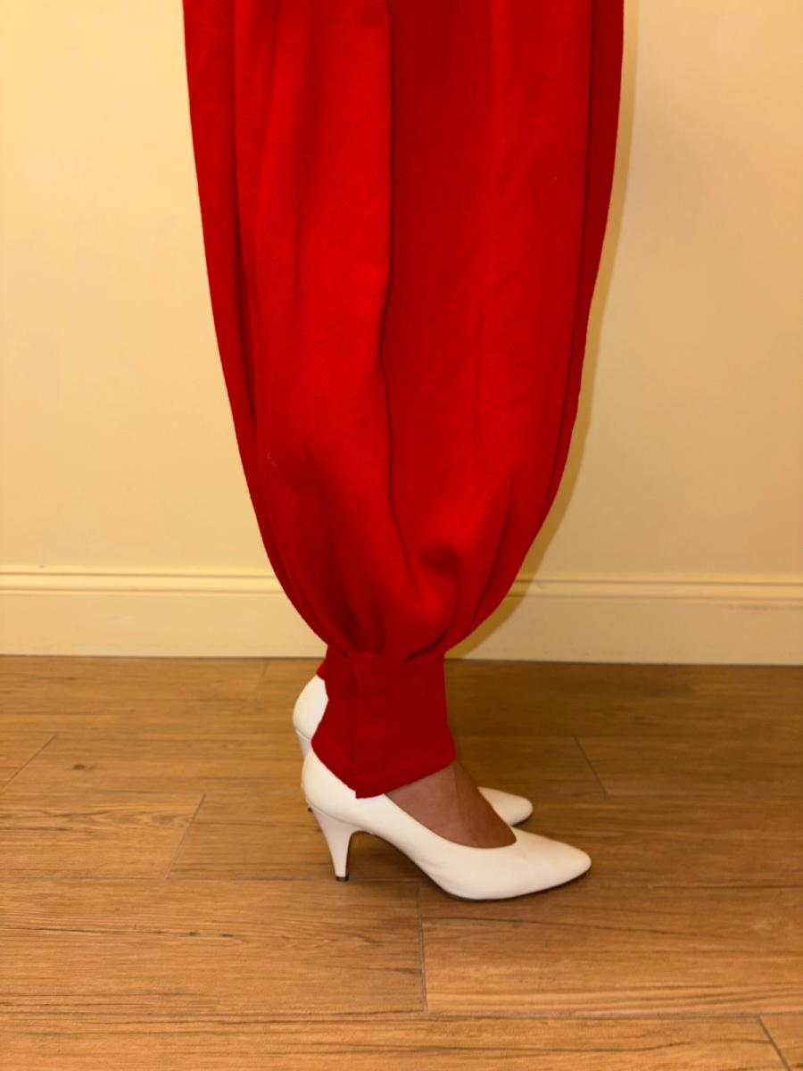 80s Norma Kamali Red Sweatpants product image