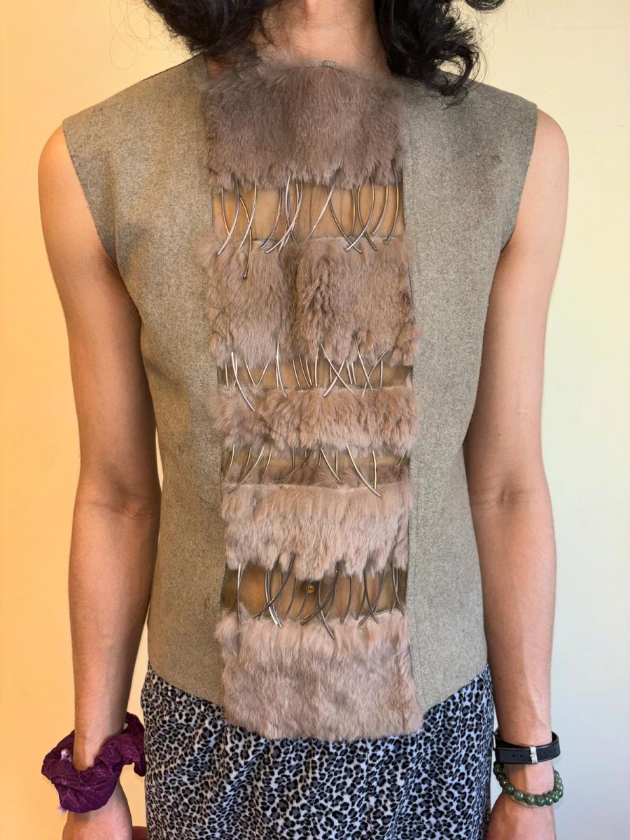Emmanuelle Khanh Cutout Fur and Metal Tanktop product image