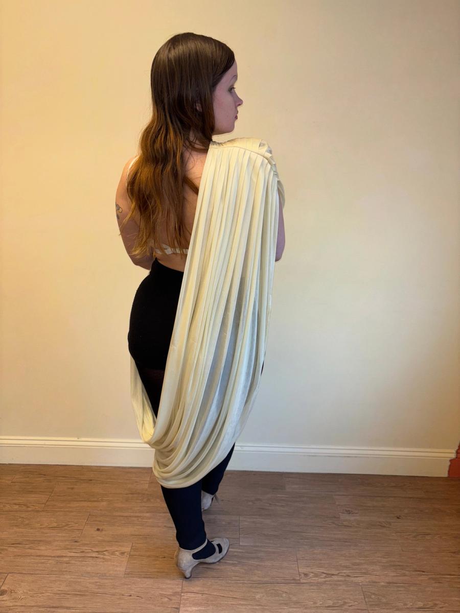 80s Norma Kamali Draped One Shoulder Dress product image