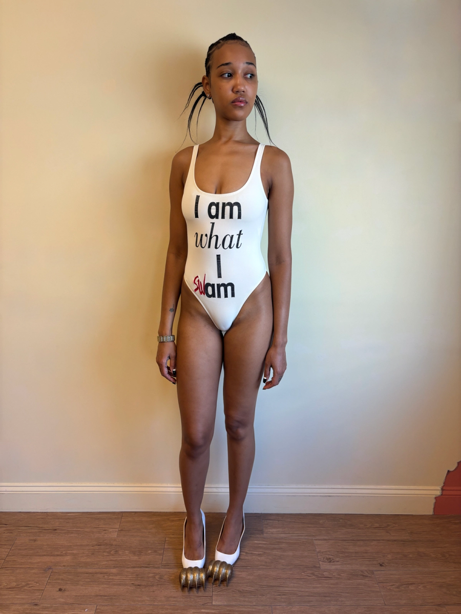 80s Moshchino 'I Am What I Swam' Swimsuit product image